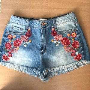 Forever 21 floral denim Jean shorts